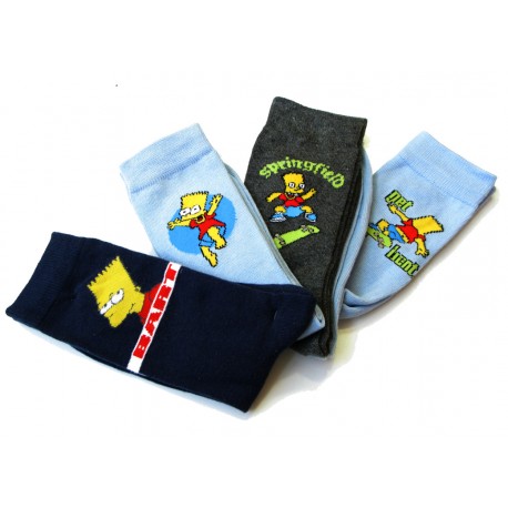 lot 4 paires chaussettes bart simpsons