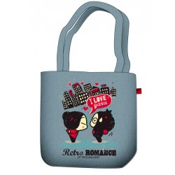 sac shopping pucca rétro i love pucca gris