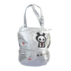 sac shopping rond skelanimals argenté matt la souris