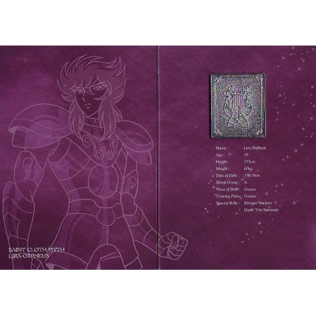 saint seiya - myth cloth plaque collector lira orpheus