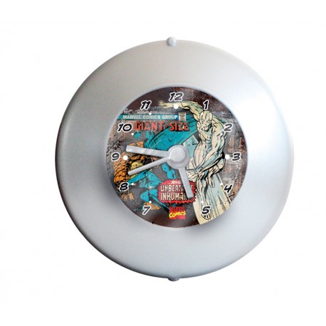 mini pendule marvel surfer d'argent