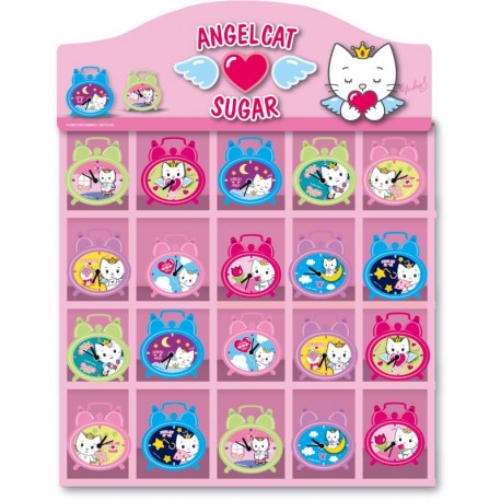 mini réveil angel cat sugar : un coeur entre les mains