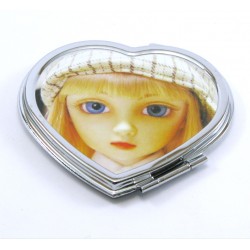 miroir de poche coeur doll kawai