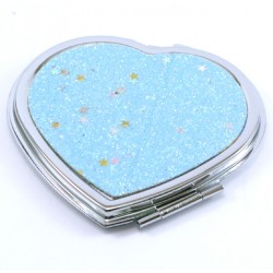 miroir de poche coeur kawai bleu