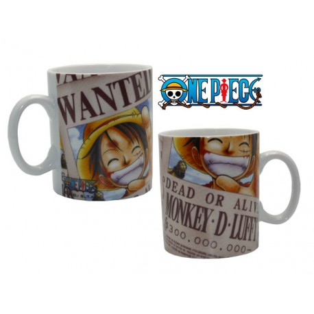 mug grand format one piece : luffy wanted