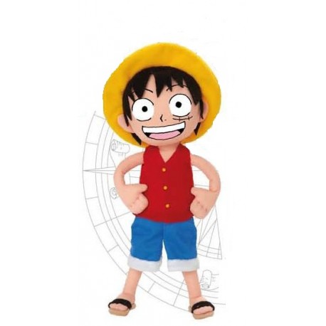 peluche one piece bean bag : luffy 20 cm