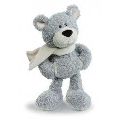 peluche nici mme ours 35 cm avec écharpe blanche