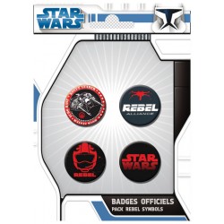 badges star wars - pack de 4 badges rebel symbols