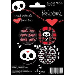 badges skelanimals - pack de 4 badges mood pack série 2