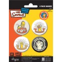 badges les simpsons - pack de 4 badges homer