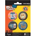 badges les simpsons - pack de 4 badges duff