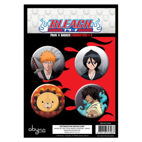 badges bleach - pack de 4 badges caractères série 2