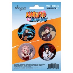 badges naruto shippuden - pack de 4 badges caractères série 1