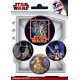 badges star wars - pack de 4 badges vintage