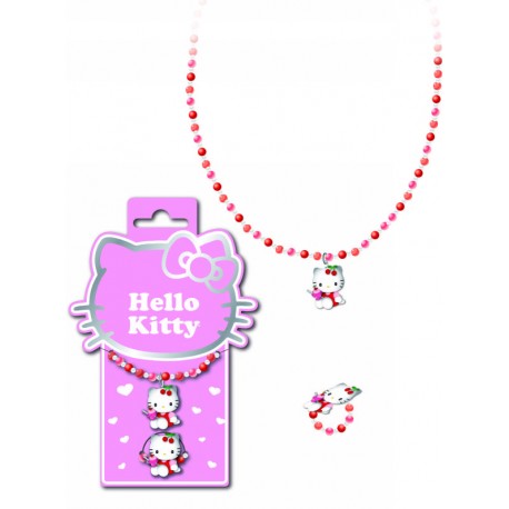 bracelet et bague hello kitty figurine cherry