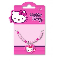 collier hello kitty coeur perles