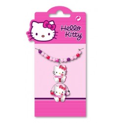 bracelet et bague hello kitty lolly perles