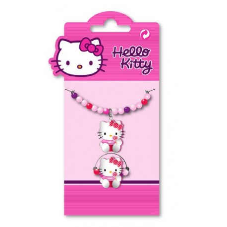 bracelet et bague hello kitty lolly perles
