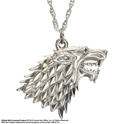 pendentif et collier argent stark le trône de fer