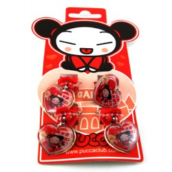 blister pucca quatres mini pinces coeur