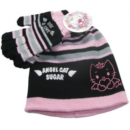 bonnet et gants angel cat sugar noir