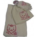 bonnet-gants-echarpe angel cat sugar ecru