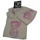 bonnet-gants et echarpe betty boop blanc taille 2-5 ans