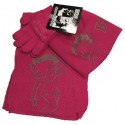 bonnet-gants et echarpe betty boop fuchsia taille 2-5 ans