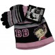 bonnet et gants betty boop noir taille 6-8 ans