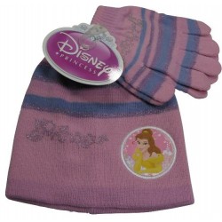 bonnet et gants disney princess rose taille 6-8 ans