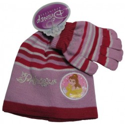bonnet et gants disney princess rouge taille 6-8 ans