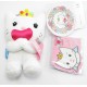 porte-clefs peluche d'angel cat sugar de 12 cm serrant un coeur