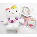 porte-clefs peluche d'angel cat sugar portant fleurs et collier