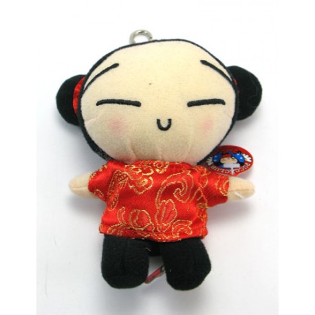 porte-clefs peluche de pucca d'environ 15 cm