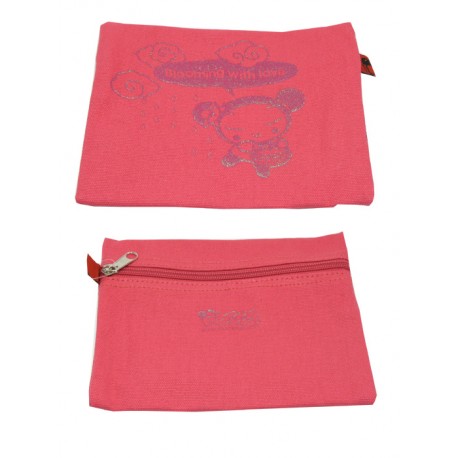 mini-pochette pucca plate zippé rouge