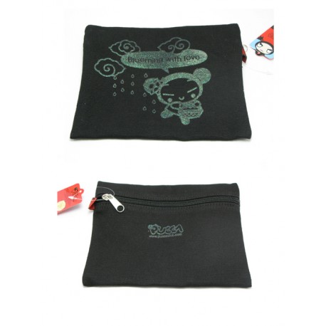 mini-pochette pucca plate zippé noire