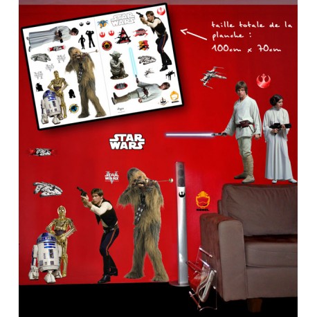 star wars - planche de stickers muraux rebels