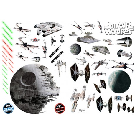 stickers muraux star wars - bataille spaciale