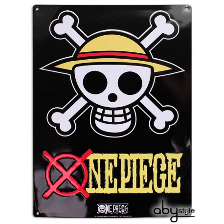 plaque métal one piece skull luffy