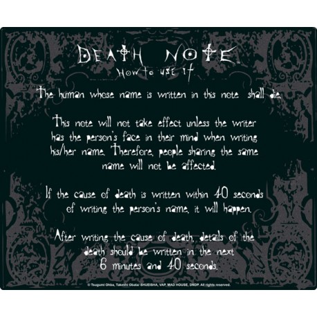 tapis de souris death note : rules