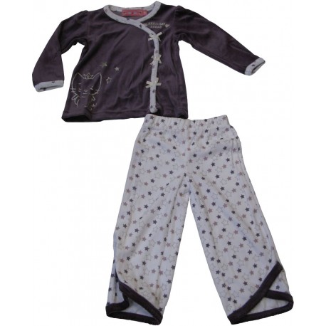 pyjama angel cat sugar violet (2 à 6 ans)