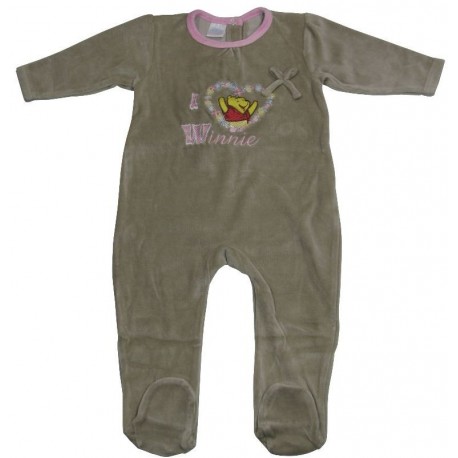 pyjama fille disney winnie taupe (1 à 9 mois)