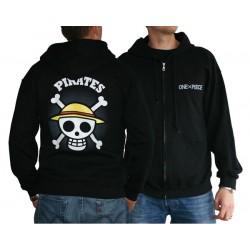 sweat shirt one piece skull with map