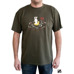 t-shirt homme lapins crétins : piranha