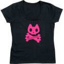 t-shirt goodbye kitty rose et noir