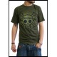 t-shirt one piece kaki skull with map used version