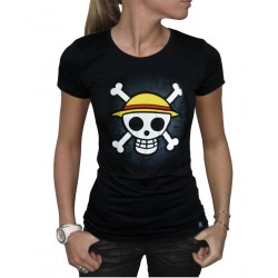 t-shirt one piece skull with map femme