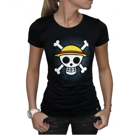 t-shirt one piece skull with map femme