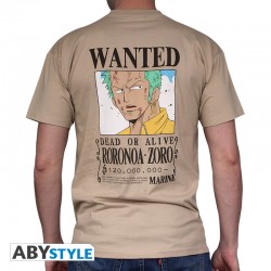 t-shirt one piece wanted zoro beige