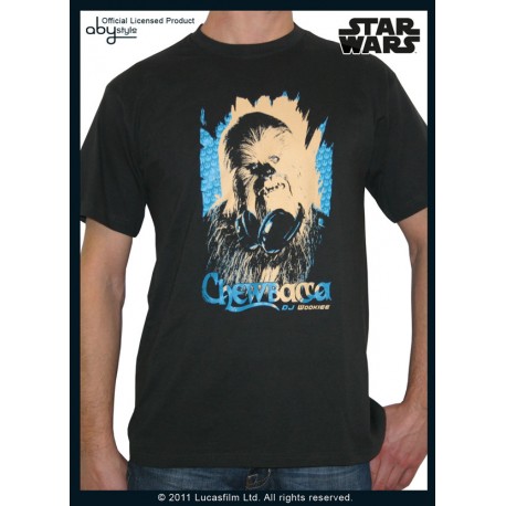 t-shirt star wars dark grey dj wookie